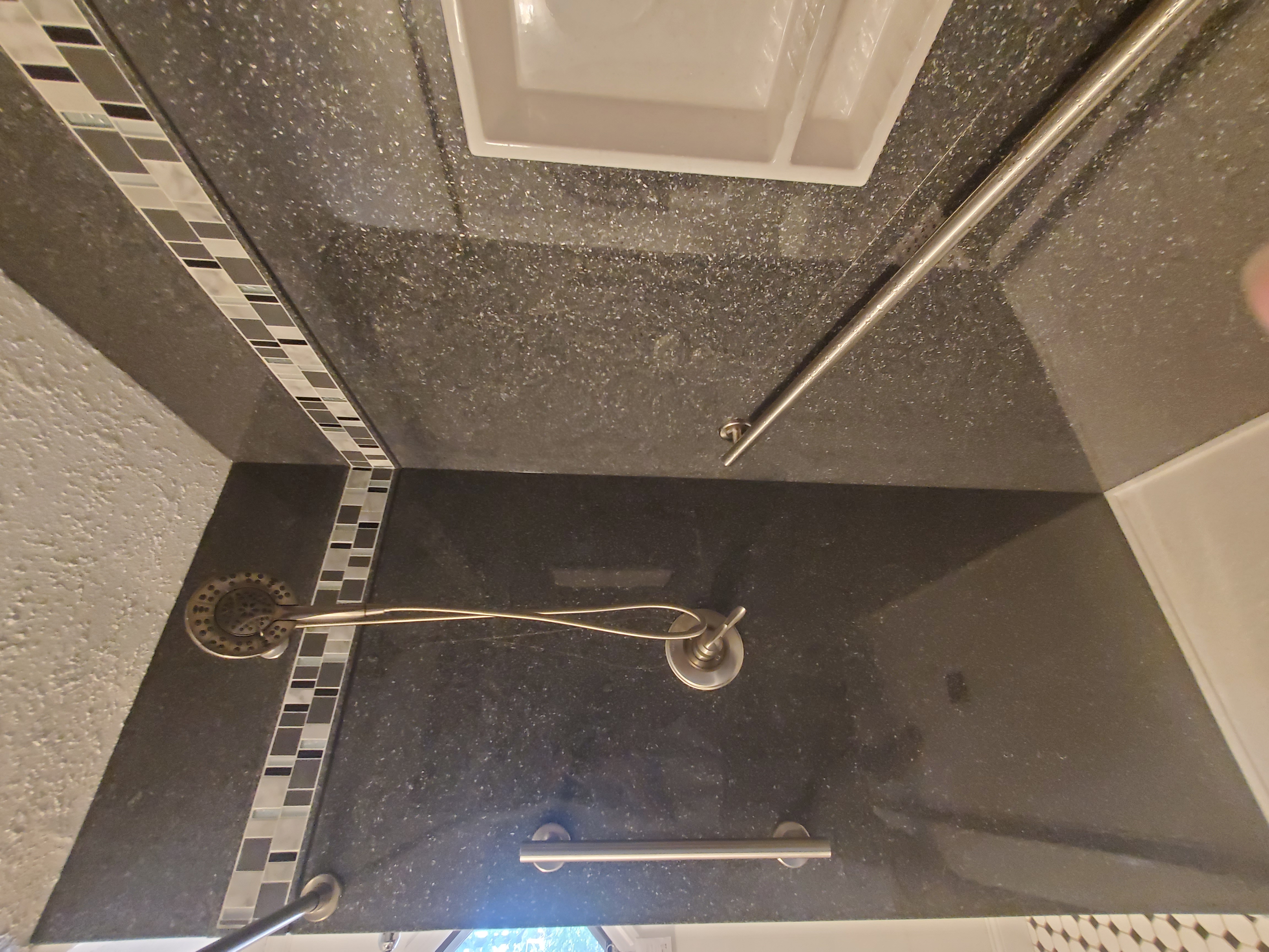 Solid stone panel shower, ada accessible in nashua nh