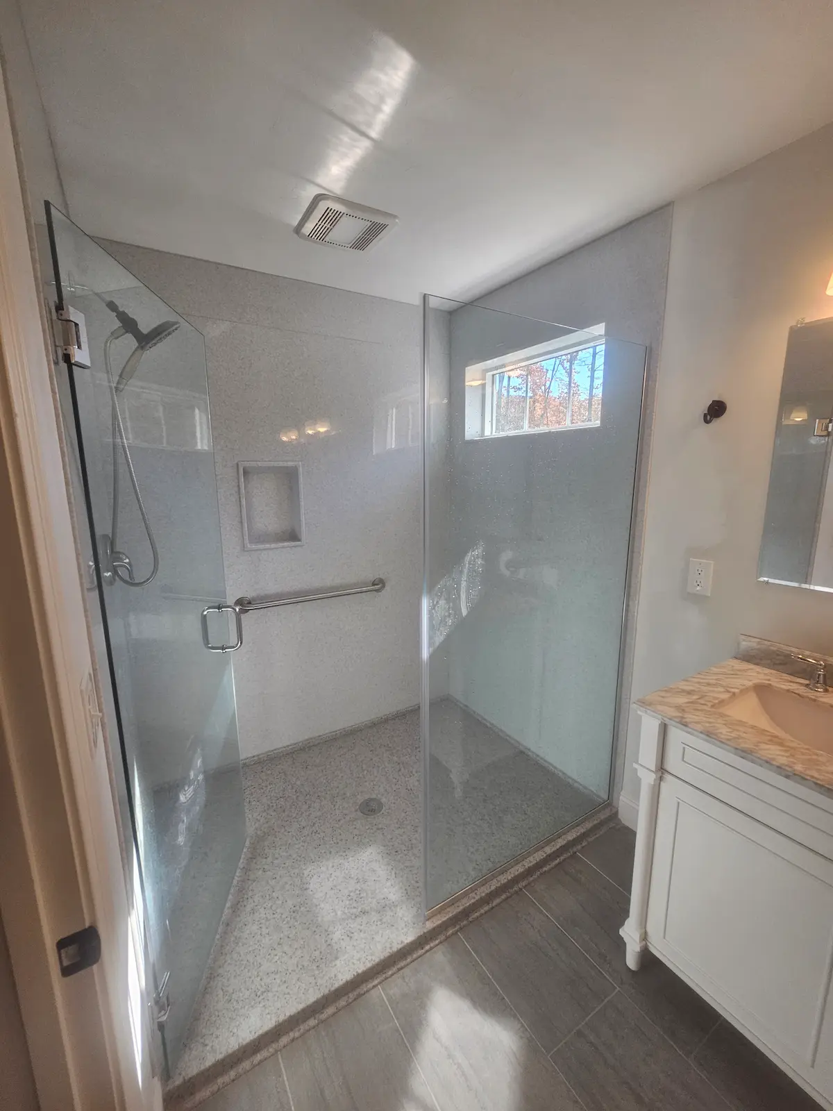 Bathroom renovation featuring quality materials and professional installation